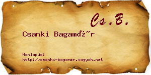 Csanki Bagamér névjegykártya